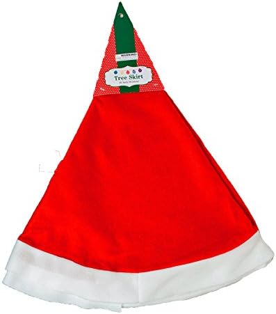 Black Duck Brand Red Polyester Tree Skirt 36 Inch / Solid Red W/White Border Trim (1, Red)