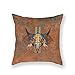 Cukudy Hihigh Custom Throw Pillow Cover Cotton Pillowcase Square Cushion Cover Buffalo New Mexico Style Southwestern Bison Throw Pillow Case 18 x 18 Inches
