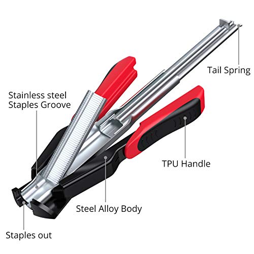 Hog Ring Zange Automatische Zaun Zange mit 2500pcs verzinkt Hog Ringe für Matratzen Auto Kissen Sofas Zäune Pet Käfige – Bild 3