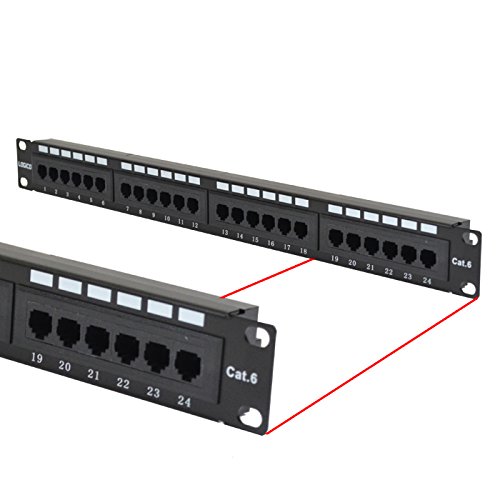 CAT6 UTP 24 PORT NETWORK LAN RACK MOUNTED PATCH PANEL 1U 110 WITH CABLE MANAGEMENT