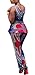 Blansdi Women African Print Bodycon Peplum Blouse Tops Long Pants 2 Piece Suit Sets Outfits Blue