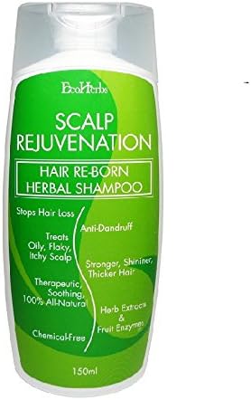 EcoHerbs Scalp Rejuvenation Hair Re-born Herbal Shampoo (Men &amp; Women) Hair Loss Treatment, Hair Thinning, Hair Fall, Oily, Itchy, Dry, Flaky Scalp, Migraine, Headaches, Thick Hair, Thicker Hair