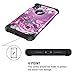 LONTECT Compatible iPhone XR 2018 Case Floral 3 in 1 Heavy Duty Hybrid Sturdy High Impact Shockproof Protective Cover Case for Apple iPhone XR 6.1 Display, Black/Purple Flower