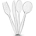 Plasticpro Clear Plastic Forks Disposable Cutlery Medium Weight Utensils 50 Count