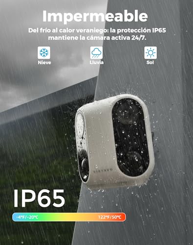 VIRTAVO XM1 Outdoor WiFi Surveillance Camera Solar 1080P Dual Lens, 160° Panoramic without Distortion, Starlight Night Vision, PIR Detection, IP65, for Home and Garden