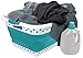 Pop & Load Collapse and Store Collapsible Plastic Laundry Basket, Large 1 pc Pop Up Laundry Hamper with 2 Comfort Grip Handles, 10.5 Gallons, Teal
