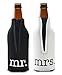 Mr. and Mrs Front and Back Printed Wedding, Anniversary, Newlywed, Bridal Shower Bottle Cooler - Gift for Bride, Mom, Women Her- Present for Couples - Set of 2