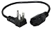 QVS 16" 3-Prong OutletSaver Power Adapter with 90 Flat Plug Computer Surge Protector Black (PPRT-ADPT)
