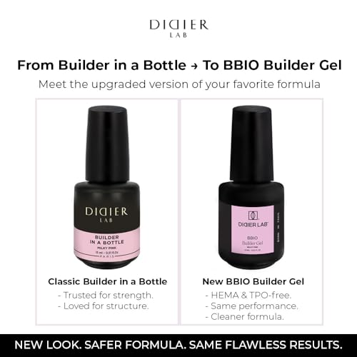 Didier Lab Premium Builder Gel in a Bottle Concealer - Strengthens Natural Nails - LED UV Hard Gel for Nail Repair and Extensions - 0.51 fl oz - Image 3