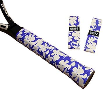 GRYPZ Aloha Racket Grip, 2-pack - Replacement overgip for Tennis, Squash, Badminton, Racquetball, Pickleball - Blue, Purple, Green - Look Good. Play Better.