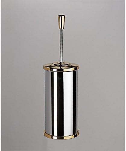 Windisch 89106-CRO-637509870317 Accessories Collection Brass Toilet Brush and Holder, Chrome/Gold