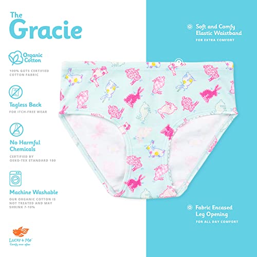 Lucky & Me 100 Cotton Girls Underwear, Briefs Style, Gracie 7 Pack
