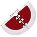 LimBridge Christmas Tree Skirt, 48 inches Knitted Skirt with Plush Faux Fur Edge, Rustic Thick Heavy Yarn Knit Xmas Holiday Decoration, Burgundy and White