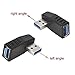 Yonisun USB 3.0 Male to Female 90� Adapter Coupler Connector Plug Left Angle and Right Angle Adapter