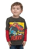 Nickelodeon Little Boys' Blaze and The Monster Machines Two-Fer T-Shirt, Charcoal/Red, 2T