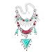 Miraculous Garden Womens Vintage Alloy Silver Long Boho Bohemian Necklace Ethnic Tribal Boho Necklace Geometry Red Turquoise Beads Statement Necklace Jewelry Sets for Women. (1)