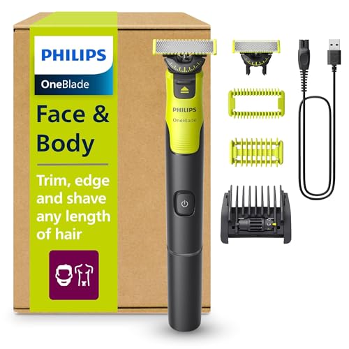 Philips OneBlade 360 con Bluetooth, Recortadora para Barba y Cuerpo, Afeitadora Eléctrica Hombre, Depilación masculina, 2 Cuchillas, 5 Longitudes, 60 minutos de uso con 1 hora de carga, QP4631/30
