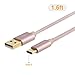 CableCreation Type C to Type A Cable, 1.6ft USB-C Fast Charge Cord, with 56K Ohm Resistor, Compatible MacBook 12-inch, Galaxy S9/S9 Plus, Pixel XL 2, 0.5M Rose Gold