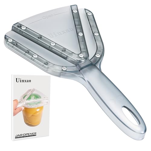 Uinxan Jar Opener for Weak Hands & Seniors with Arthritis - Handheld Manual | Effortlessly Opens Stubborn Screw Lids & Bottle Caps. 304 Stainless Steel. Durable. Patented Kitchen Gadget (Blue)