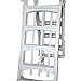 Vinyl Works SLA A-Frame 48 to 56 Inch Adjustable Above Ground Swimming Pool Ladder Entry System with Slide Lock Barrier and Handrails, White