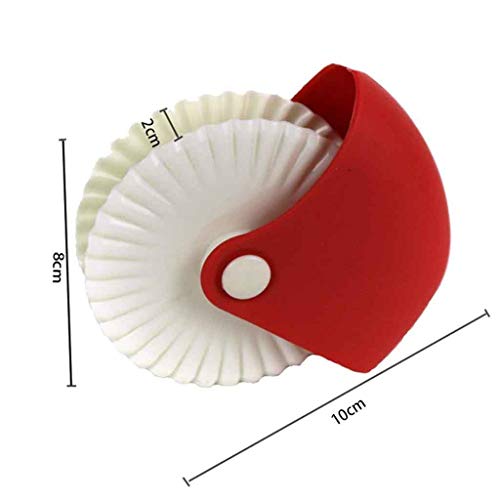 Pastry Wheel Cutter Plastic Pizza Cutter Pizza Cutting Wheel Beautiful Pie Crust Fluted Wheel for Kitchen/Baking (B)