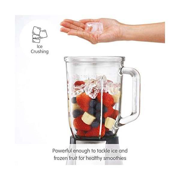 Morphy Richards 403010 Jug Blender with Ice Crusher Blades Inspire Kitchen Confidence, Glass, 600 W, 1.5 liters, Grey