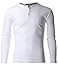 FLATSEVEN Men's Classic Henley Long Sleeve Shirt Buttoned (THL101) White, S
