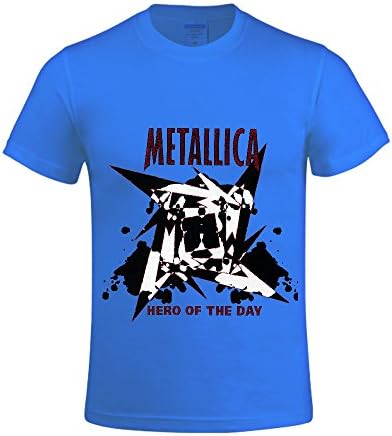 Metallica Hero Of The Day Single Men T Shirts Crew Neck Big And Tall Blue
