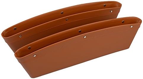 OKZ Car Pocket Organizer ( 2 pack Universal Car Slit Storage Organizer Console Seat Side Gap Filler Seat Pocket-Premium PU Leather Seat Catcher Caddy-Car Interior Accessories (brown)