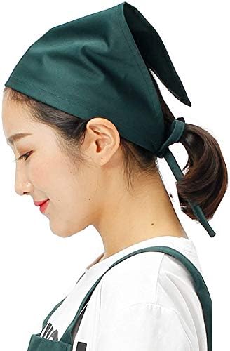 三角巾 女性用 五枚セット シンプル カフェ エプロンと共に シワになりにくい さんかくきん 全11色 グリーン