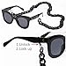 YALEX Eyeglasses Holder Strap Cord -Eyeglass String Retainer Cord -Glasses Lanyard Chain Necklace (black)