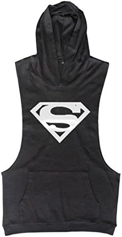 TECOFFER Bodybuilding Stringer Men's Hooded Sleeveless T-shirts Workout Fitness Gym Tank Top