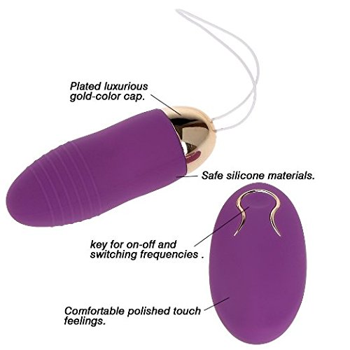 Loveryoyo Bola China de 10 Modos Frecuancias Vibraciones con Remoto Inalámbrico Mudo,Huevo Vibrador Impermeable de Silicona,Color Púrpura