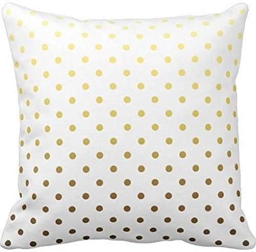 White Gold Polka Dot Throw Pillow case 18*18