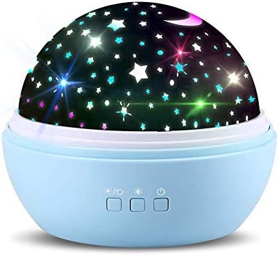 Star Projector Night Light for Kids, Ocean Rotating Ceiling with Fish Dolphin Shark All-in-one Light, Colorful Nuresy Lamp Room Decor Gift for Boys Girls Bedroom (Blue)