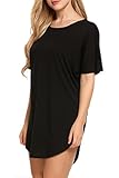 Easther Women's Side Slit Casual Beach Mini T Shirt Dress Jersey Long Tshirts