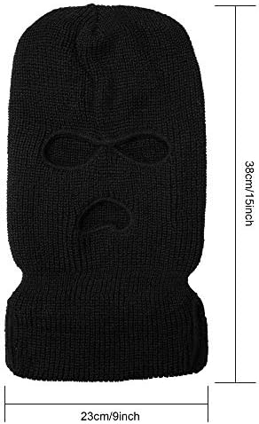 A black balaclava face mask for winter outdoor activities.