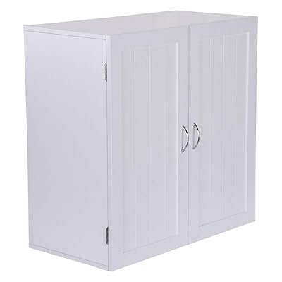 White Wooden Bathroom Wall Storage Cabinet, Over Toilet Organizer