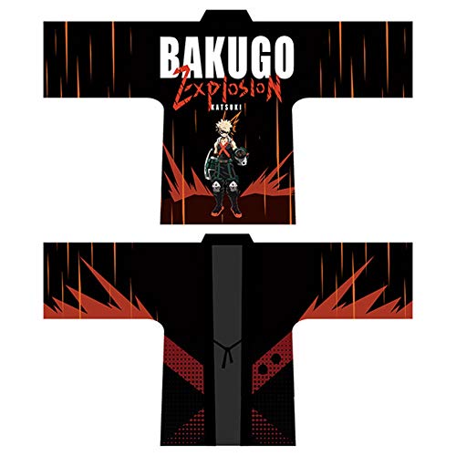HomMall Anime My Hero Academia Bakugo Katsuki Cosplay Yukata Outerwear Haori Coat Outfit Cosplay Costume(Medium)