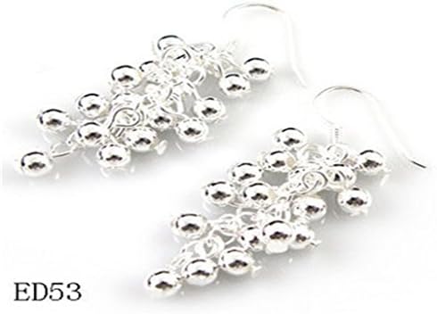 Casoty Jewelry Shinny a String of the Small Bell Silver Plated Stainless Steel Dangle Earrings