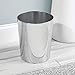 mDesign Round Metal Small 1.7 Gallon Recycle Trash Can Wastebasket, Garbage Container Bin for Bathrooms, Kitchen, Bedroom, Home Office - Durable Stainless Steel - Mirri Collection - Chrome
