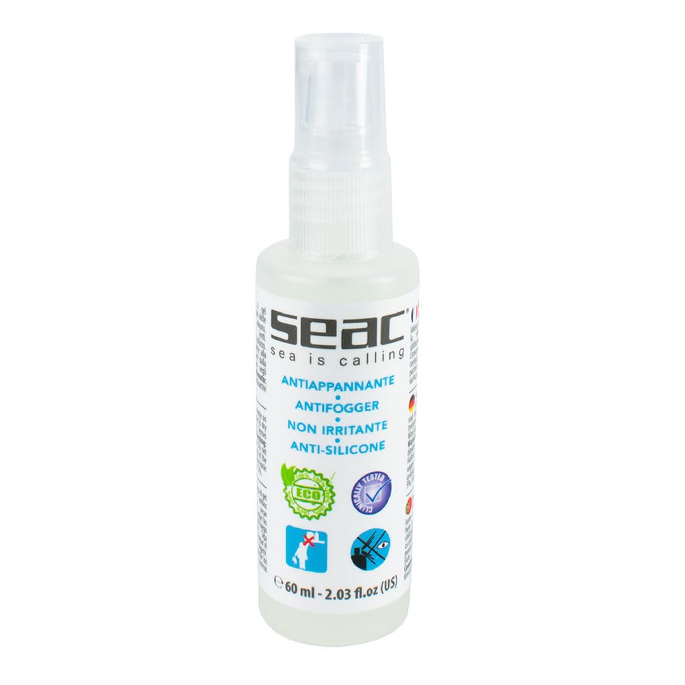 SEAC Unisex Biogel Antifog for Dive Masks Snorkelling masks and goggles 100 organic, Transparent, 60 ml UK