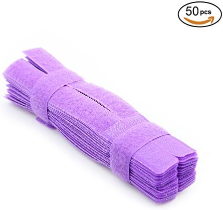 Spofit 7 Inch Cable Ties 50pcs Fastening Cable Straps Wire Organizer Cable Management (Purple)