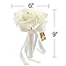 OurWarm Bridal Wedding Bouquet Crystal Roses Pearl Bridesmaid Bouquets Artificial Silk Flowers - 6 Pack