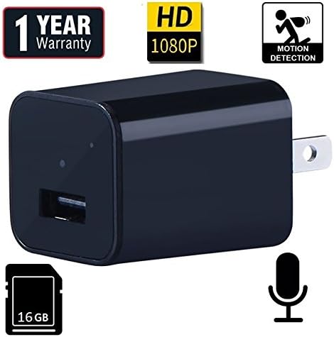 NANNY CAM USB PHONE CHARGER - 16 GB Internal Memory - 1080P HD Hidden Camera - iPhone Android - Home Security - Hotel Surveillance - Motion Detection - High Definition - Wireless - Mini - Proisland