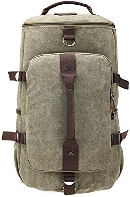 Casual Backpack Male Travel Backpack Retro Outdoor Sports Canvas Backpack Bag Army Green