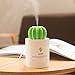 AmuseNd USB Cool Mist Humidifier, Mini Size Cactus Humidifier for Bedroom Home Office Car 280ml 50ml/h with Timed auto Shutdown (White)
