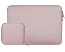 Mosiso Water Repellent Lycra Sleeve Bag Cover for 13-13.3 Inch Laptop with Small Case for MacBook Charger, Baby Pink