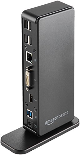 Amazon Basics USB 3.0 Universal Laptop Dual Monitor Docking Station