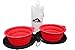 Lambow Northern Outback Supersized Travel Pet Bowl with Carrier - 2 Collapsible 5 Cup Silicone Bowls - Bonus Water Bottle! Best Travel Dog Bowl - BPA Free